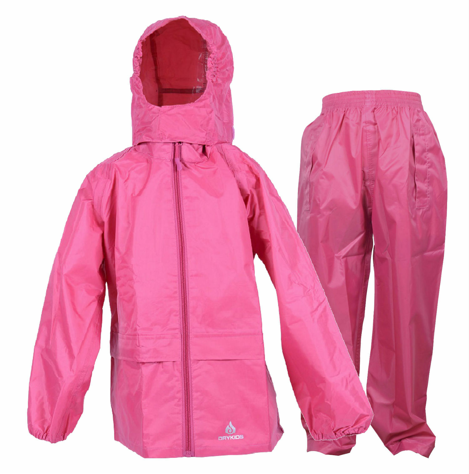 DRY KIDS Childrens Waterproof Jacket and Trouser Rain Suit Set Coat is